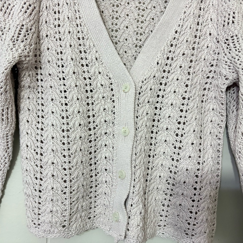 Aritzia Wilfred Splendour Cardigan 100% Open Knit Size 2XS Purple/grayish color - Picture 5 of 12